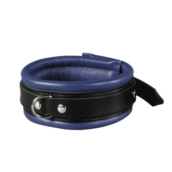 Leather Collar Blue - 5 cm