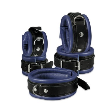 Leather Collar Blue - 5 cm