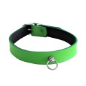 Leather Collar Mini O-Ring Green