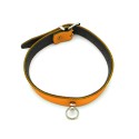 Leather Collar Mini O-Ring Orange