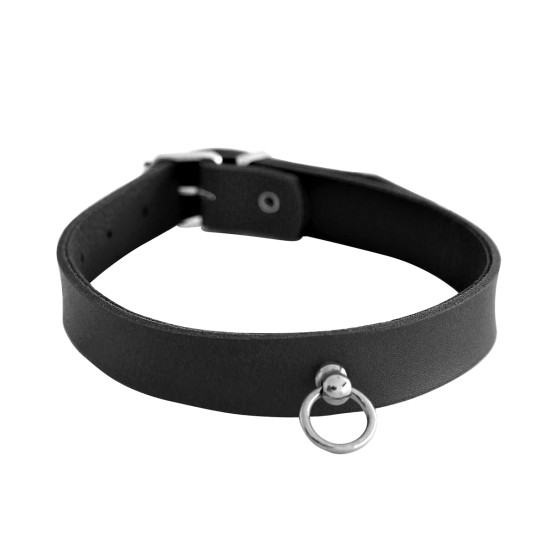Leather Collar Mini O-Ring Black
