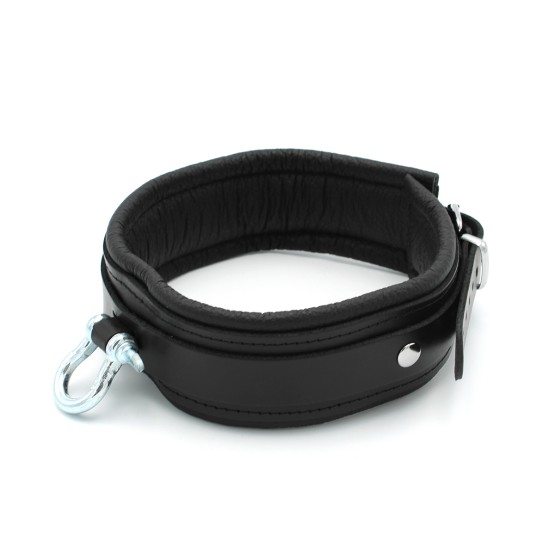 Leather Collar with Metal Shackle