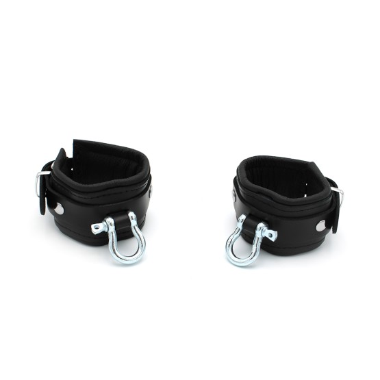 Leather Handcuffs with Metal Shackle