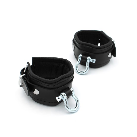 Leather Handcuffs with Metal Shackle