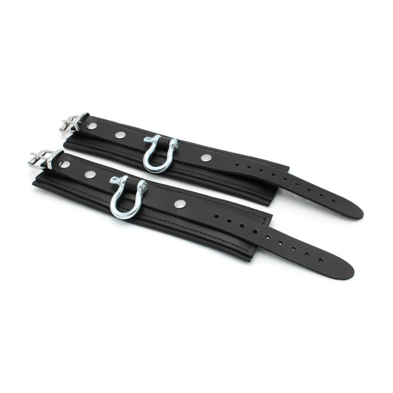 Leather Handcuffs with Metal Shackle