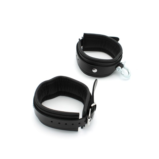 Leather Ankle cuffs with Metal Shackle