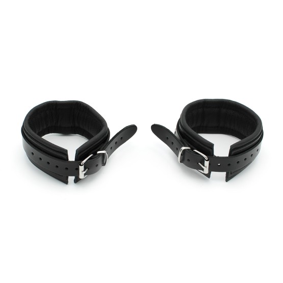 Leather Ankle cuffs with Metal Shackle