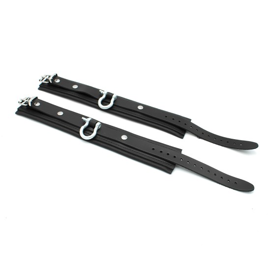 Leather Ankle cuffs with Metal Shackle
