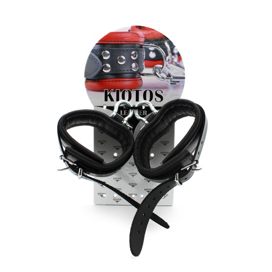 Leather Ankle cuffs with Metal Shackle