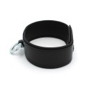Leather Push Button Collar with Metal Shackle