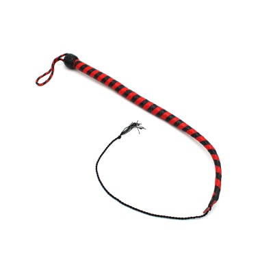 Leather Whip Black & Red 60 cm