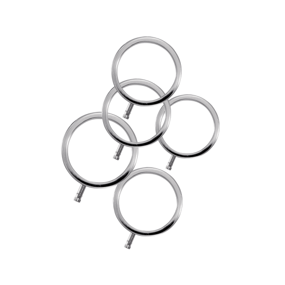 Solid Metal Cock Ring Set 5 Sizes
