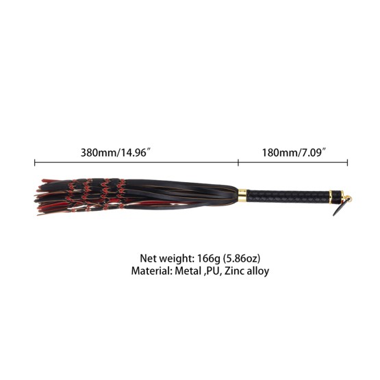 Sevanda Red & Black Braided Tail Flogger