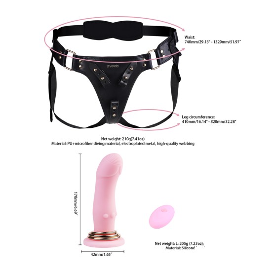 Sevanda Remote-Control Strap-on with L size Dildo
