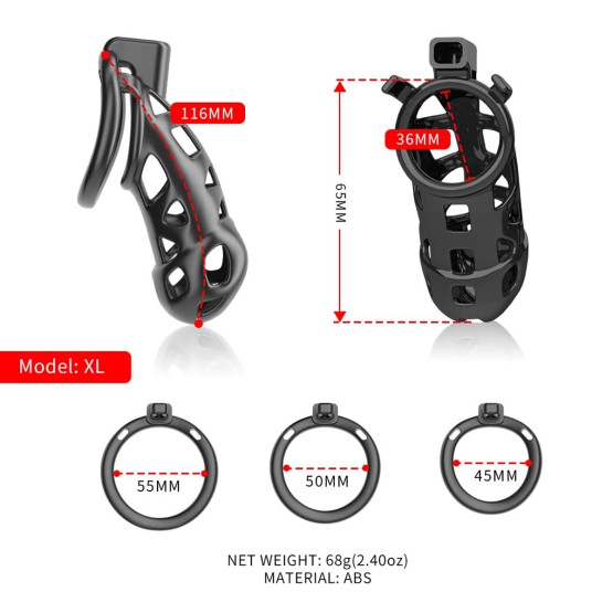 Sevanda Naja-Cobra Chastity Cage XL