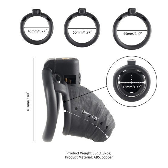 Sevanda Black Slave Chastity Cage Short