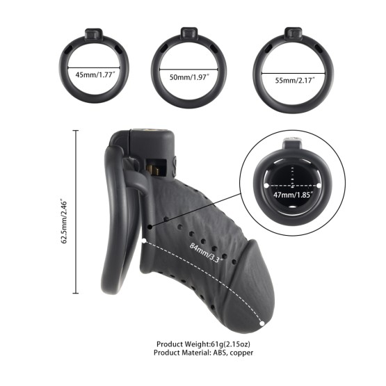 Sevanda Black Slave Chastity Cage Long