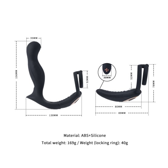 Sevanda Black Mamba Prostate Cock Ring Massager