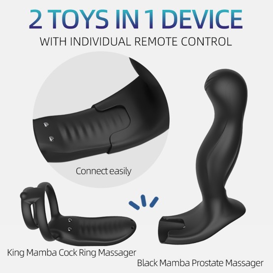 Sevanda Black Mamba Prostate Cock Ring Massager
