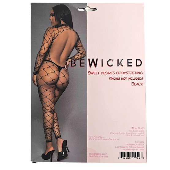 Sweet Desires Bodystocking - BLK / OS