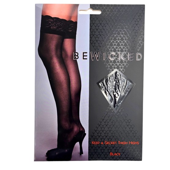 Keep A Secret Thigh Highs - BLK / OS