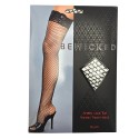Amber Lace Top Fishnet Thigh Highs - BLK / OS