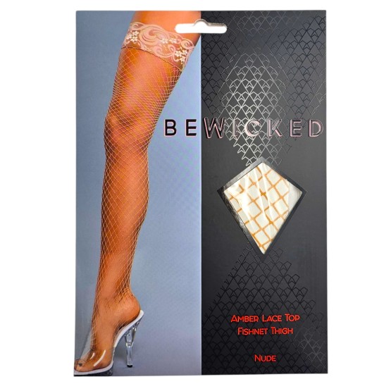 Amber Lace Top Fishnet Thigh Highs - ND / OS