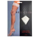 Amber Lace Top Fishnet Thigh Highs - WH / OS