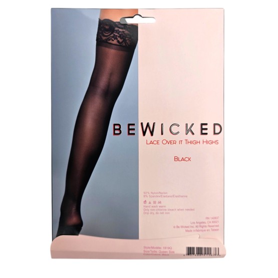 Lace Over It Thigh Highs - BLK / Q