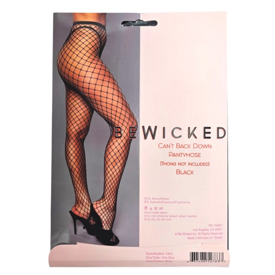 Can't Back Down Pantyhose - BLK / OS