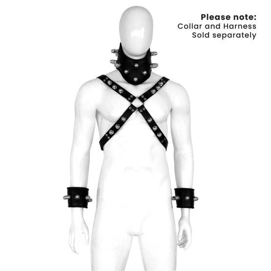 Leather Padded Handcuffs Spikey Nuts