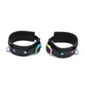 Leather Ankle Cuffs Black Rainbow