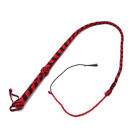 Nylon Bullwhip Black & Red 120 cm