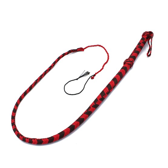 Nylon Bullwhip Black & Red 120 cm