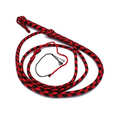 Nylon Bullwhip Black & Red 270 cm