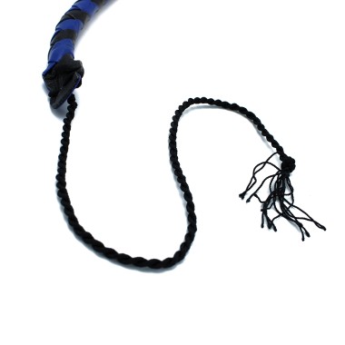 Leather Whip Black & Blue 90 cm