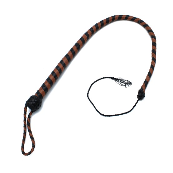 Leather Whip Black & Brown 90 cm