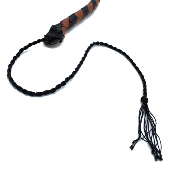 Leather Whip Black & Brown 90 cm