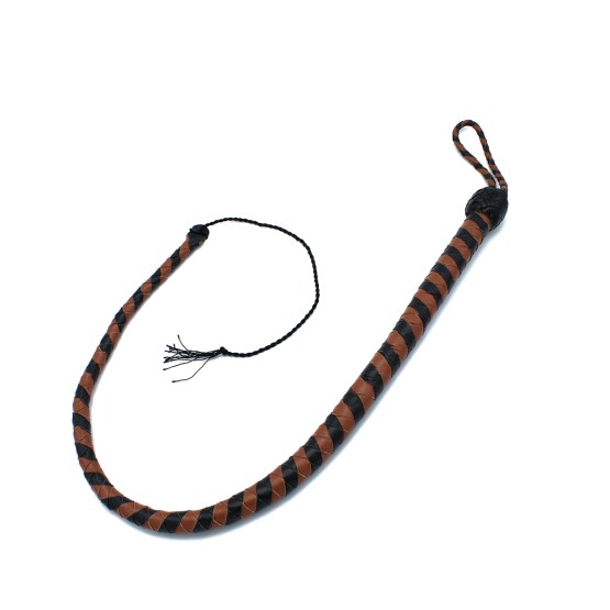 Leather Whip Black & Brown 90 cm