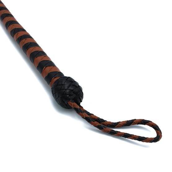 Leather Whip Black & Brown 90 cm
