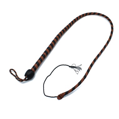 Leather Whip Black & Brown 140 cm