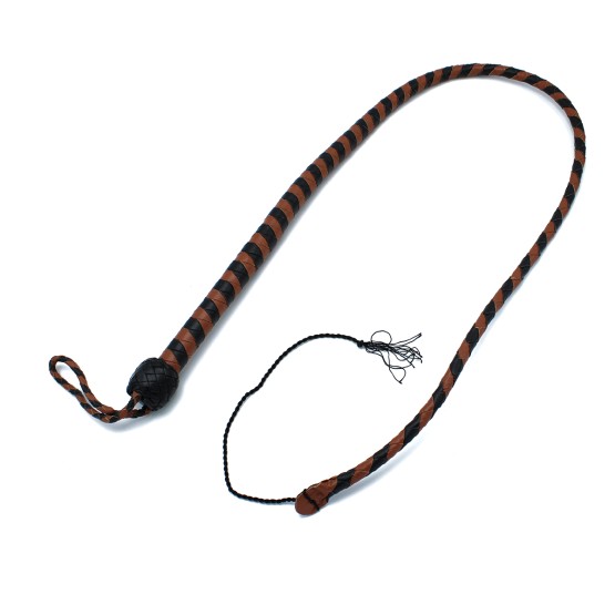 Leather Whip Black & Brown 140 cm