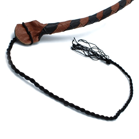 Leather Whip Black & Brown 140 cm