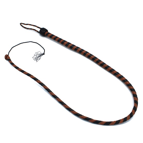 Leather Whip Black & Brown 140 cm