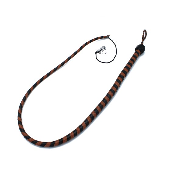 Leather Whip Black & Brown 140 cm