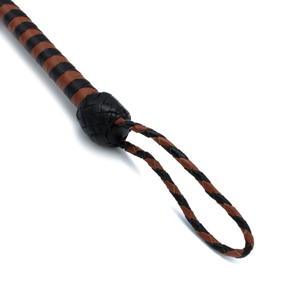 Leather Whip Black & Brown 140 cm