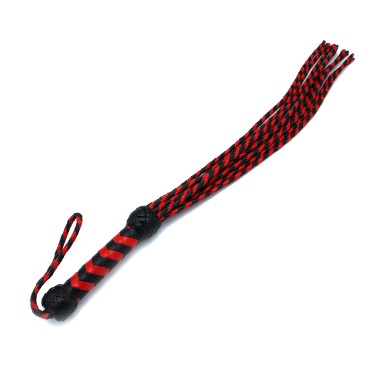 Leather Whip Nine Tails Black & Red