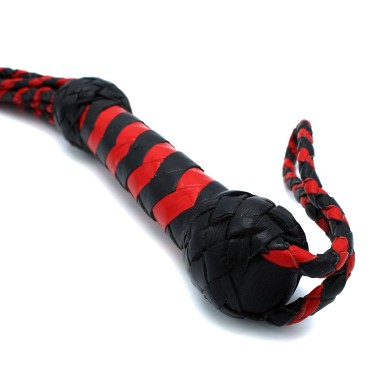 Leather Whip Nine Tails Black & Red