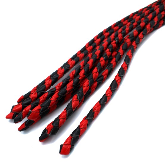 Leather Whip Nine Tails Black & Red