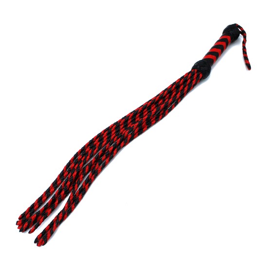 Leather Whip Nine Tails Black & Red